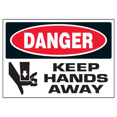 Danger Keep Hands Away Warning Markers