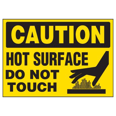 Caution Hot Surface Do Not Touch Self-Adhesive Labels