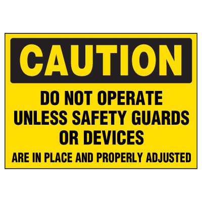 Machine Hazard Warning Markers - Caution Do Not Operate