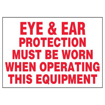 Eye & Ear Protection Warning Markers