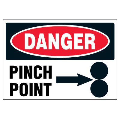 Machine Hazard Warning Markers - Danger Pinch Point