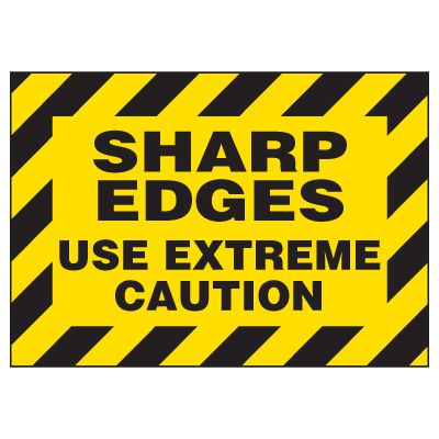 Sharp Edges Use Extreme Caution Warning Markers - 5pk