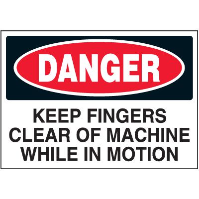 Keep Fingers Clear Warning Labels