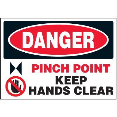 Danger Labels - Pinch Point Warning Keep Hands Clear