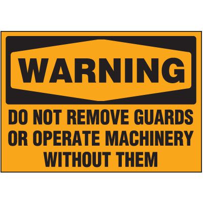 Machine Hazard Warning Labels