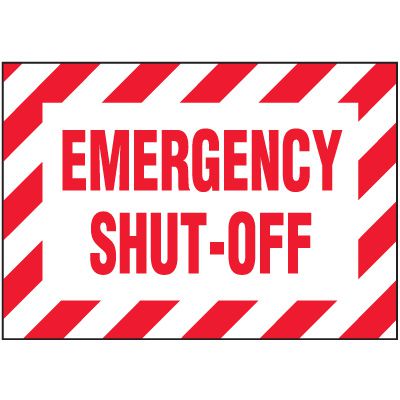 Emergency Shut Off Warning Labels