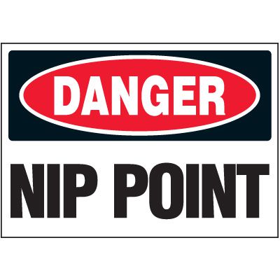 Danger Nip Point Warning Marker