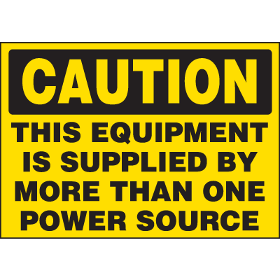 Machine Hazard Labels - Caution Multiple Power Source