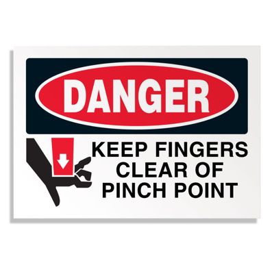Danger - Keep Fingers Clear Of Pinch Point Label