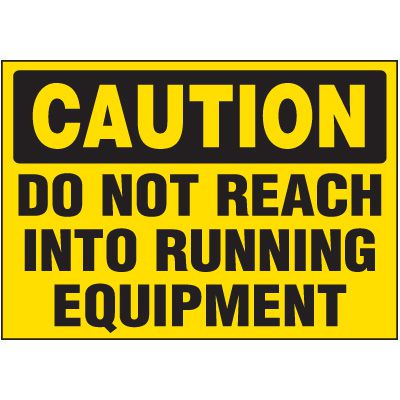 Caution Labels - Running Equipment Label