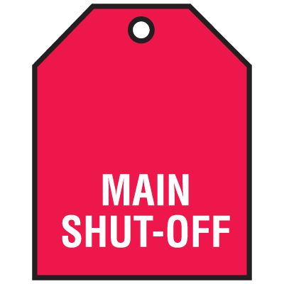 Main Shut-Off - Vinyl Valve Indicator Tag