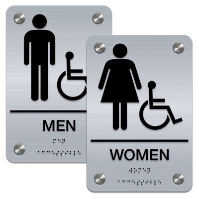 Braille Restroom Sign Sets - Accessible Men/Women