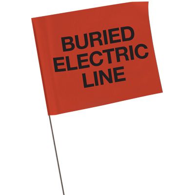 Standard Worded Marking Flags - Buried Electrical Line