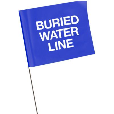 Standard Worded Marking Flags - Buried Water Line