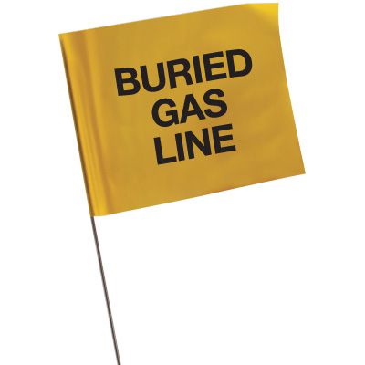 Standard Worded Marking Flags - Buried Gas Line