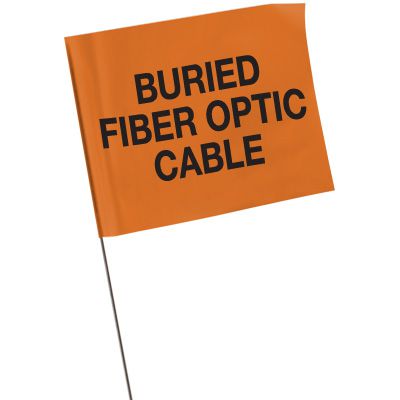 Standard Worded Marking Flags - Buried Fiber Optic Cable