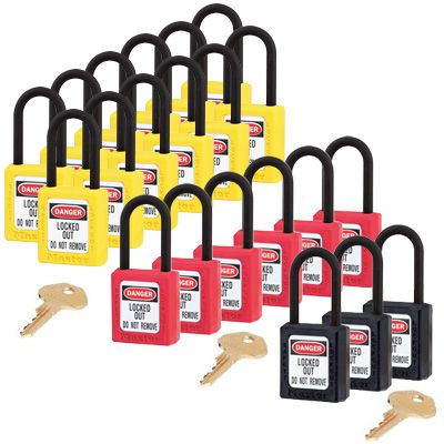 Master Lock® 406 Dielectric Thermoplastic Safety Padlock Sets