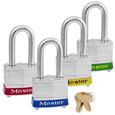 Master Lock® Keyed Alike Padlock Sets With Colored Bumpers - Master Lock 3KALFRED