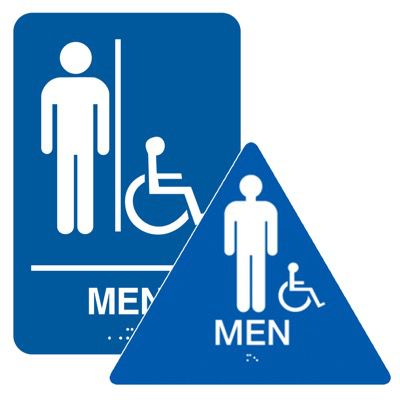 California Restroom Sign Set - Men (Accessible)