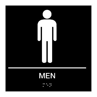 Men Braille Restroom Sign with symbol