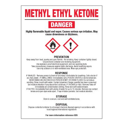 GHS Chemical Labels - Methyl Ethyl Ketone