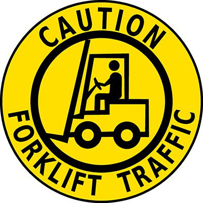 Mighty Line Caution Forklift Traffic Floor Marking Sign