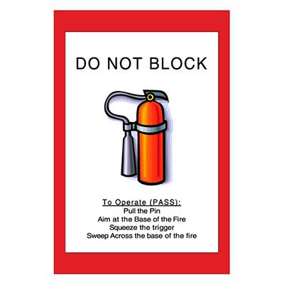 Mighty Line Do Not Block Fire Extinguisher Floor Sign