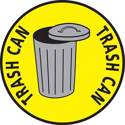 Mighty Line Trash Can Floor Marking Sign
