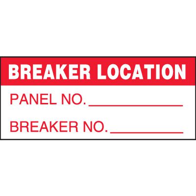 Breaker Location Miniature Labels