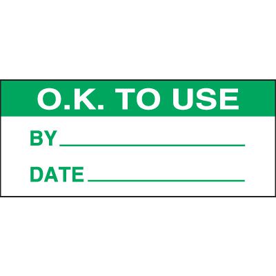 O.K. To Use Miniature Labels