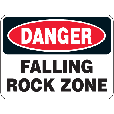 Danger - Falling Rock Zone Signs