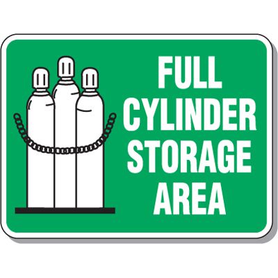 Cylinder Mining Signs - Full Cylinder Storage ┴REA