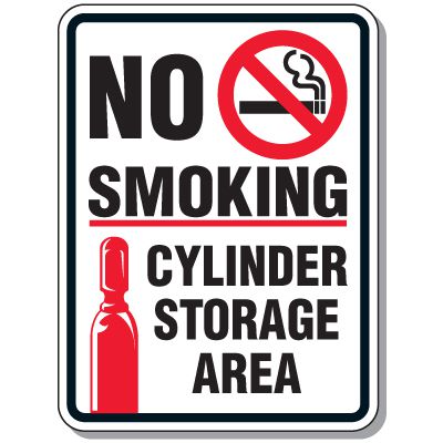 Cylinder Mining Signs - No Smoking Cylinder Storage ┴REA
