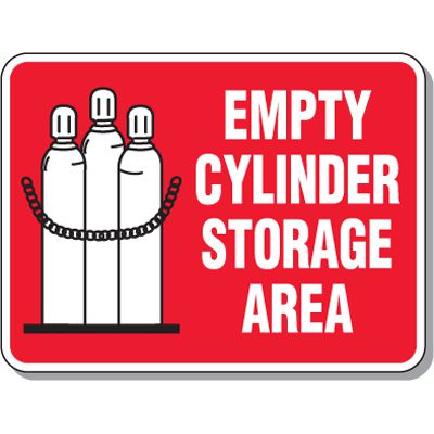 Cylinder Mining Signs - Empty Cylinder Storage ┴REA