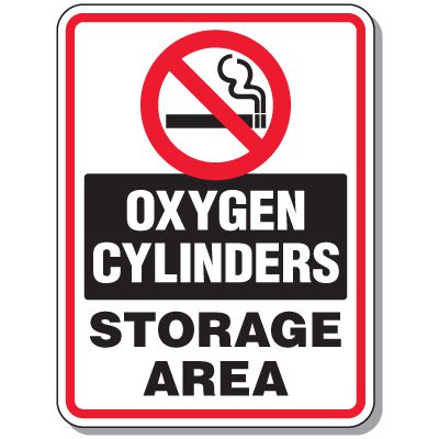 Cylinder Signs - Oxygen Cylinders Storage Area