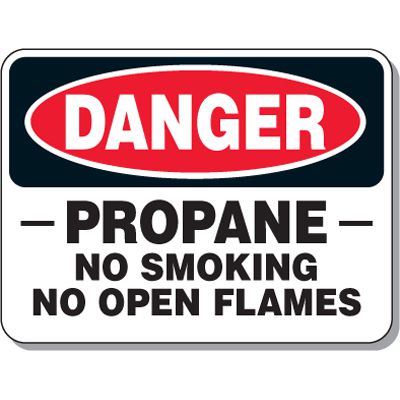 Chemical & Flammable Signs - Danger Propane No Smoking