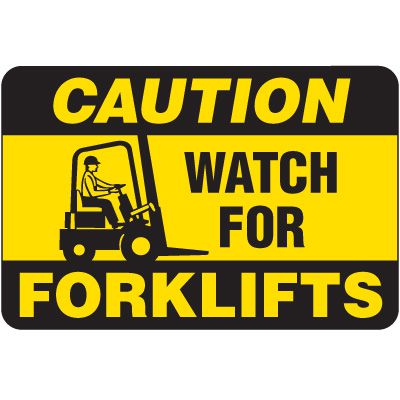 Caution Forklifts Floor Label