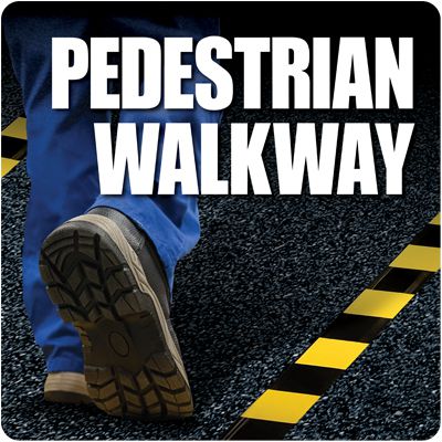 Pedestrian Walkway Floor Label