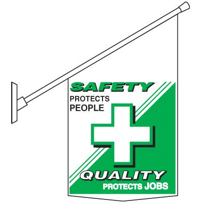Safety Protects People Pole Banner