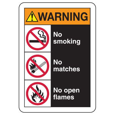 Warning Signs - No Smoking No Matches No Open Flames