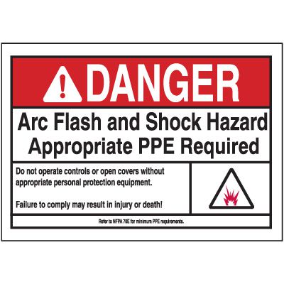 Danger PPE Arc Flash Label