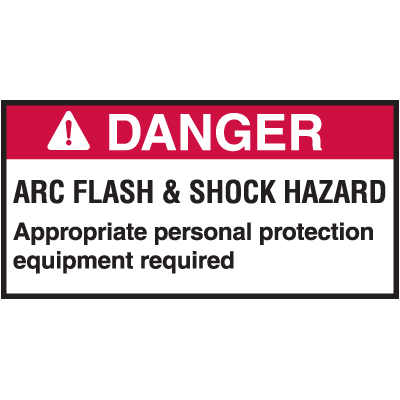 NEC Arc Flash & Shock Hazard Danger Labels - 5pk