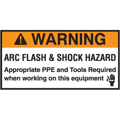 NEC Arc Flash Shock Hazard PPE & Tools Required Labels