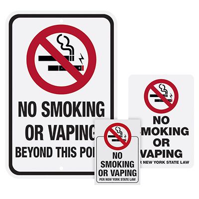 No Smoking Or Vaping Sign Kit - Small