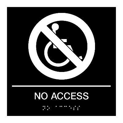 No Access - Graphic Braille Signs
