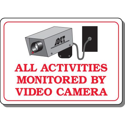 Monitored By Video Camera Interior Sign