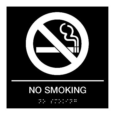 No Smoking - Graphic Braille Signs