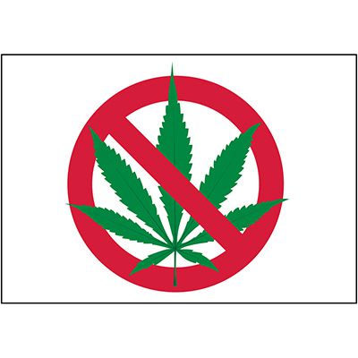 No Smoking Labels - Marijuana Prohibited Graphic