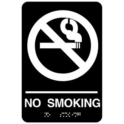 Economy Braille Signs - No Smoking (With Graphic)