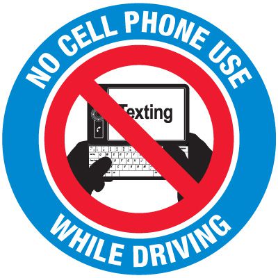 No Texting Security Labels - No Cell Phone Use While Driving